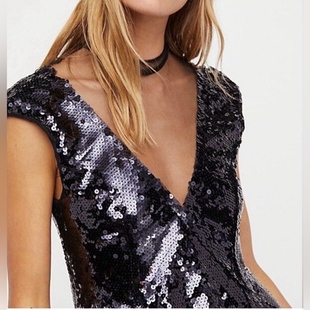 New! Free People Dance Til Dawn Sequin Mini Dress - Picture 2 of 14